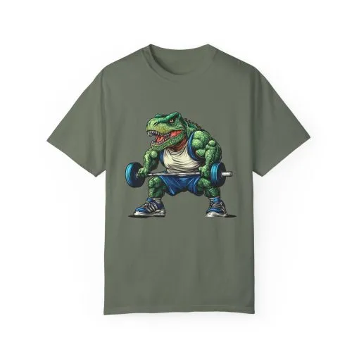 Gym Dinosaur Unisex Garment-Dyed T-Shirt - Fitness Tee for Workout Enthusiasts - Image 14