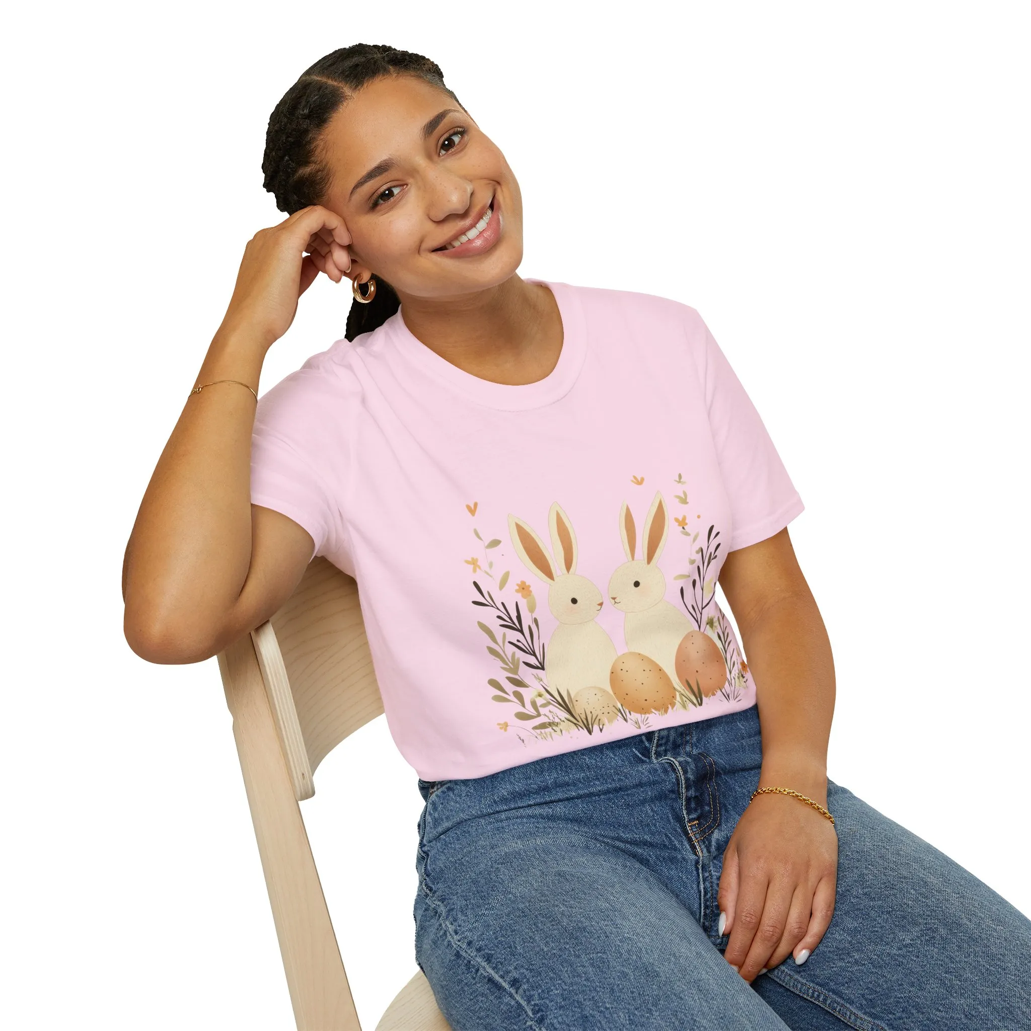 Easter Bunny Graphic Unisex Softstyle T-Shirt - Image 52
