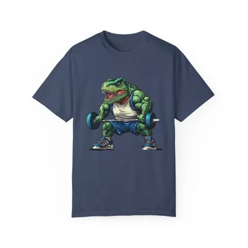 Gym Dinosaur Unisex Garment-Dyed T-Shirt - Fitness Tee for Workout Enthusiasts - Image 34