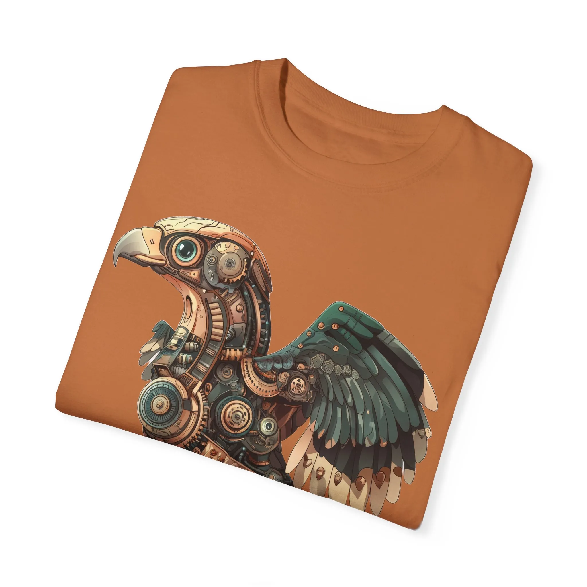 Steampunk Mechanical Bird Unisex Garment-Dyed T-Shirt - Image 14