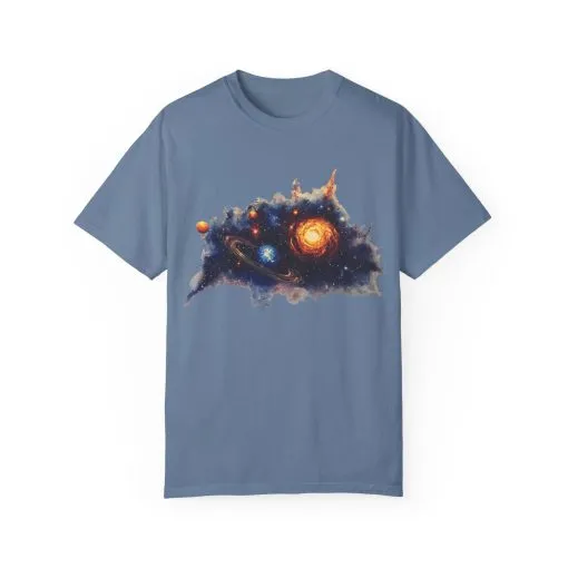 Cosmic Adventure Unisex Garment-Dyed T-Shirt - Space-Themed Graphic Tee - Image 13