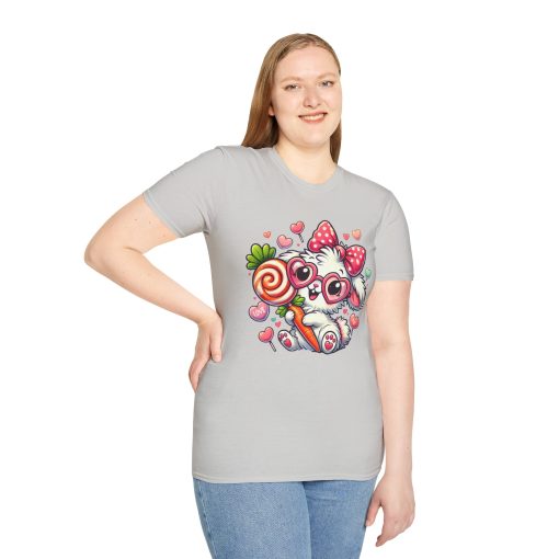 Cute Bunny Love Unisex Softstyle T-Shirt - Perfect for Valentine's Day and Spring Celebrations - Image 19