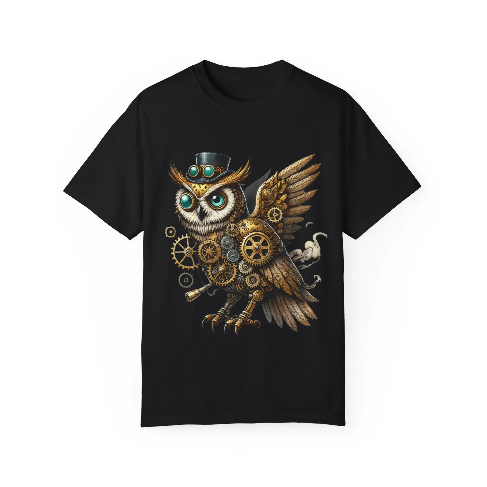 Steampunk Owl Unisex Garment-Dyed T-Shirt - Image 33