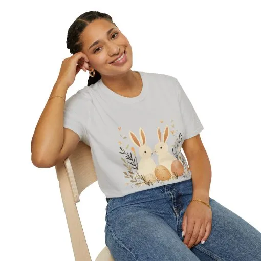 Easter Bunny Graphic Unisex Softstyle T-Shirt - Image 16