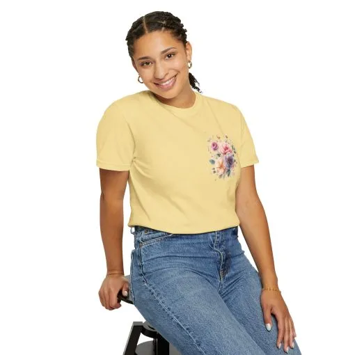 Floral Unisex Garment-Dyed T-shirt - Soft Summer Vibes - Image 20