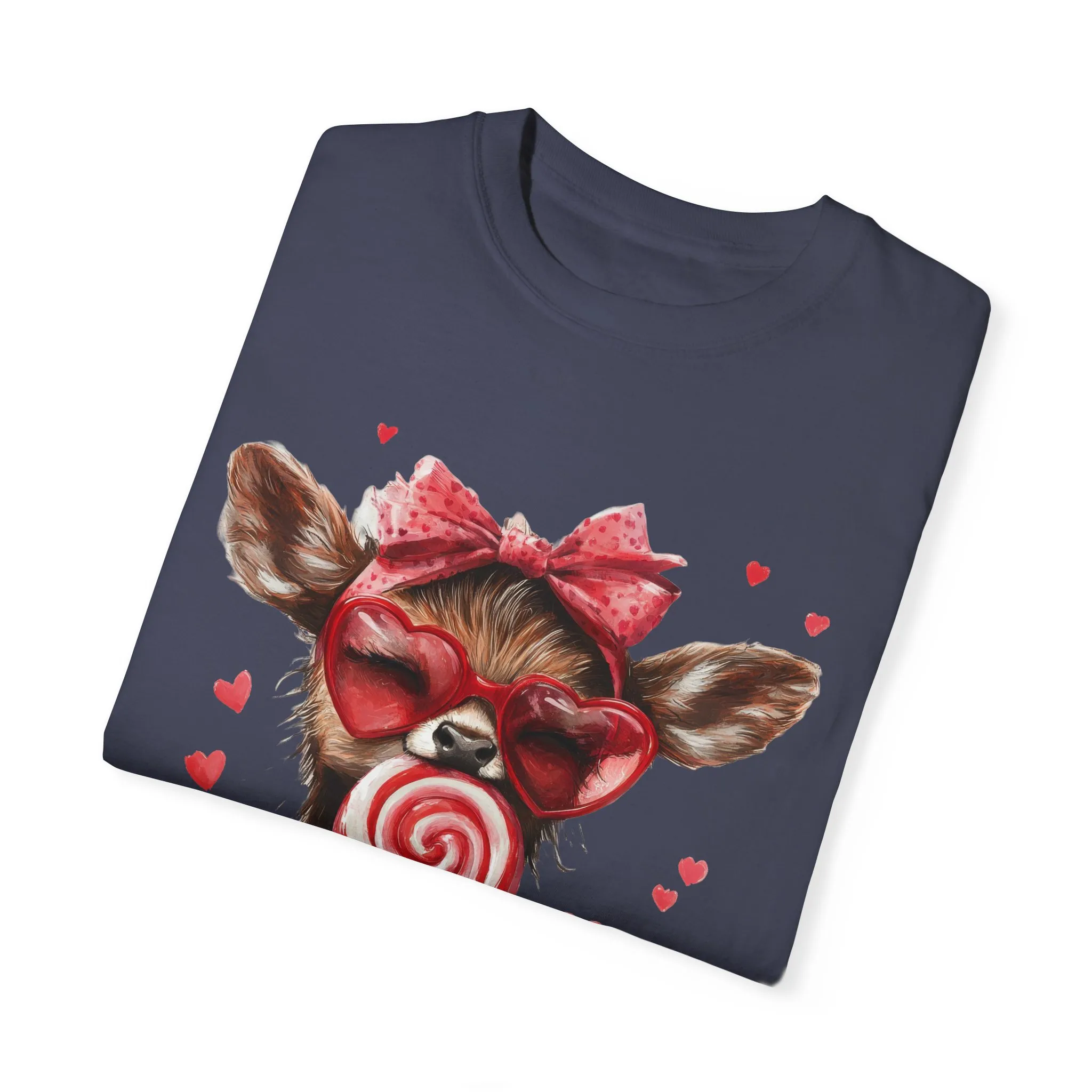 Cute Valentine’s Day Deer T-Shirt - Garment-Dyed Unisex Tee with Heart Design - Image 34