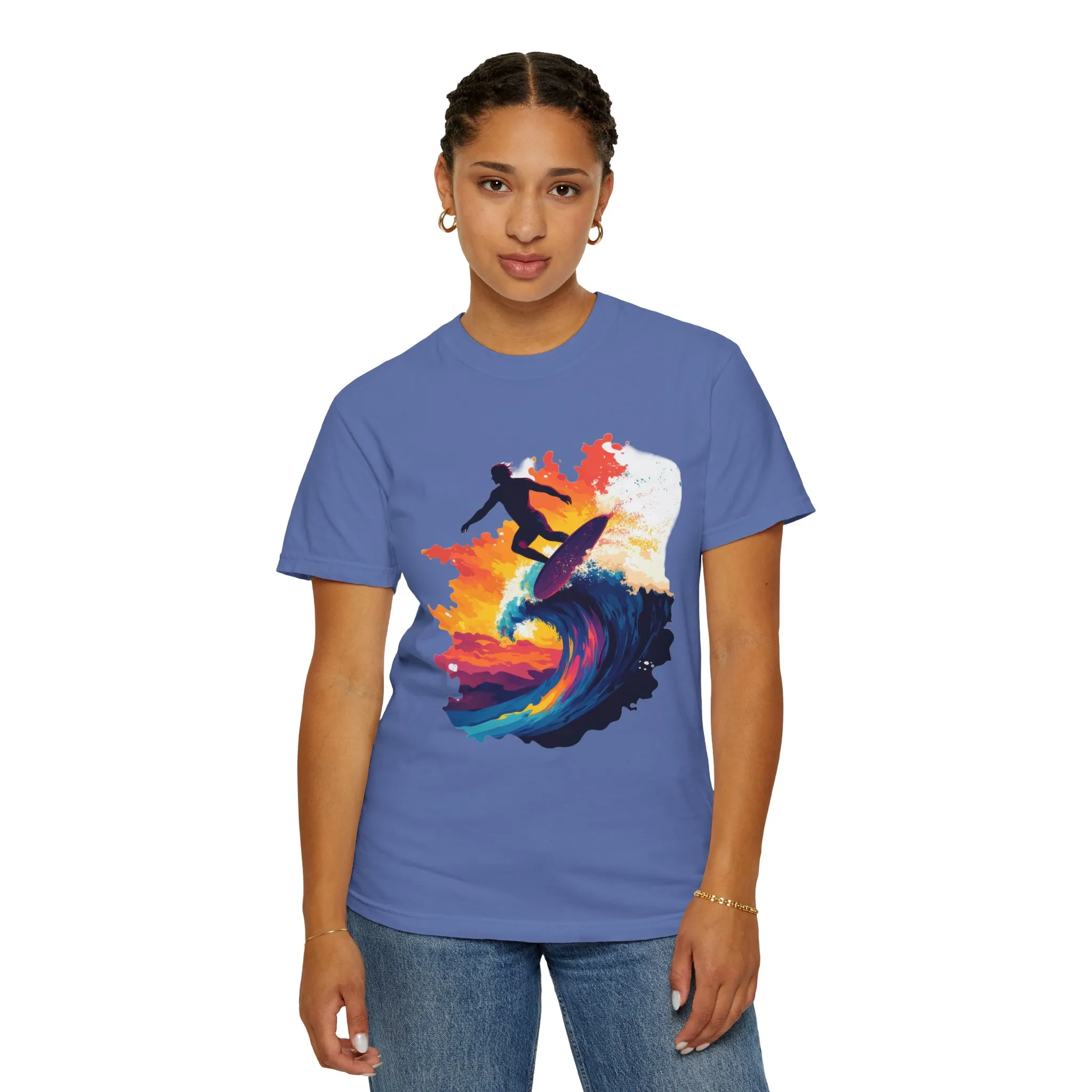 Surfing Sunset Unisex Garment-Dyed T-Shirt - Image 28