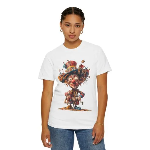 Whimsical Artist Unisex Garment-Dyed T-Shirt - Colorful Character Design - Image 9
