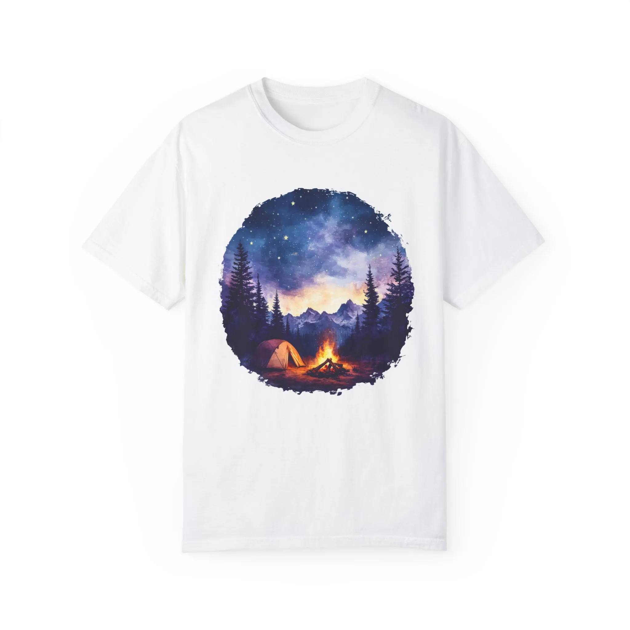 Campfire Night Sky Unisex Garment-Dyed T-Shirt - Image 5