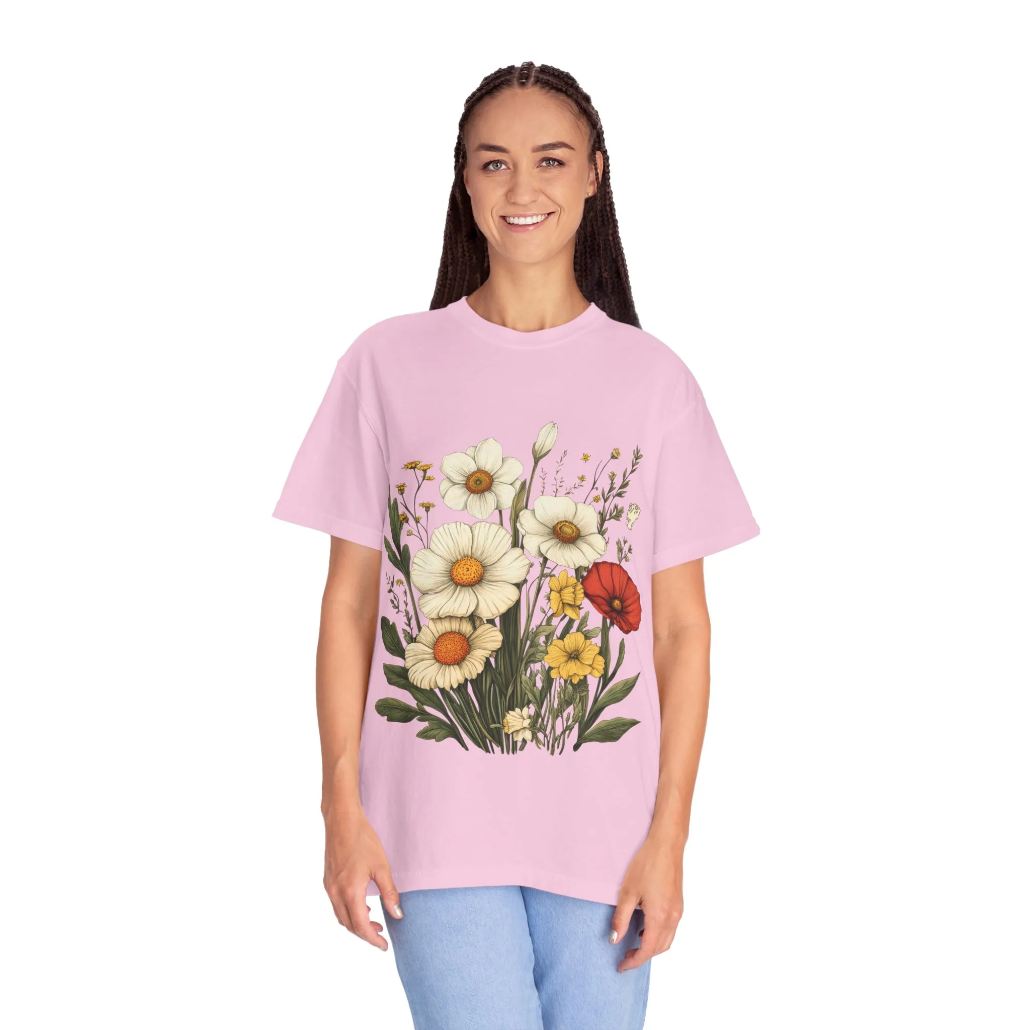 Floral Garden Unisex T-Shirt - Vintage Style Flower Design - Image 43