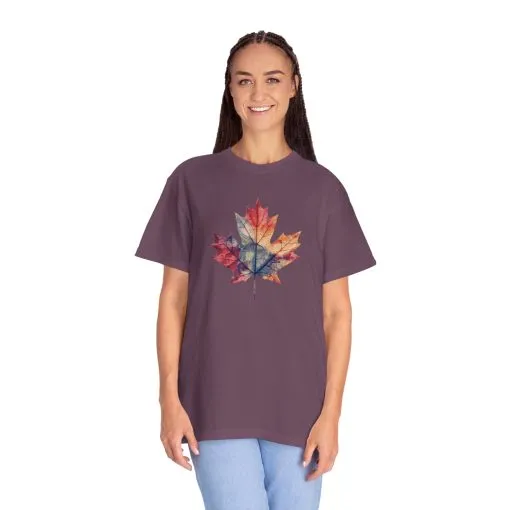 Autumn Maple Leaf Unisex Garment-Dyed T-Shirt - Image 32
