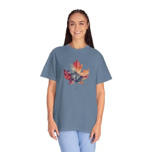 Autumn Maple Leaf Unisex Garment-Dyed T-Shirt - Image 24