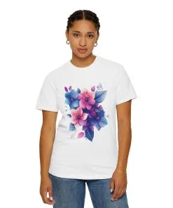 Floral Vibe Unisex Garment-Dyed T-Shirt | Comfortable, Stylish Tee for Nature Lovers