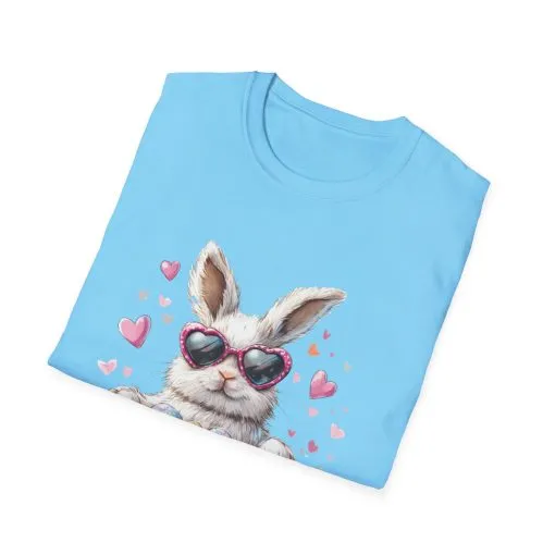Cute Bunny Easter T-Shirt - Unisex Softstyle Tee with Colorful Egg Design - Image 38