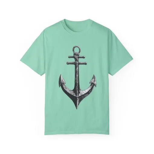 Nautical Anchor Unisex Garment-Dyed T-shirt | Casual Marine Style Wear - Image 13