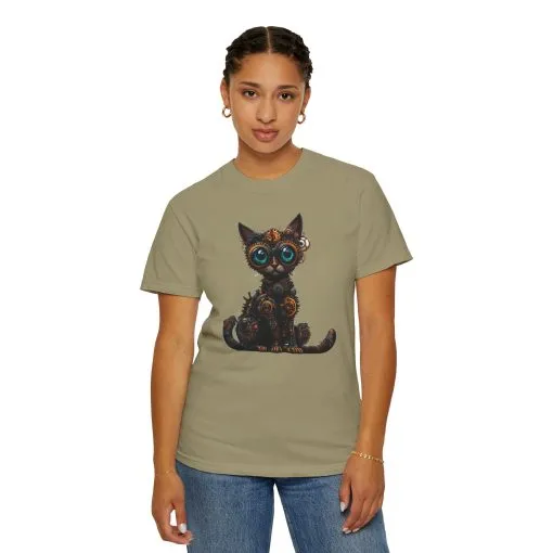 Steampunk Cat Unisex Garment-Dyed T-Shirt - Image 16