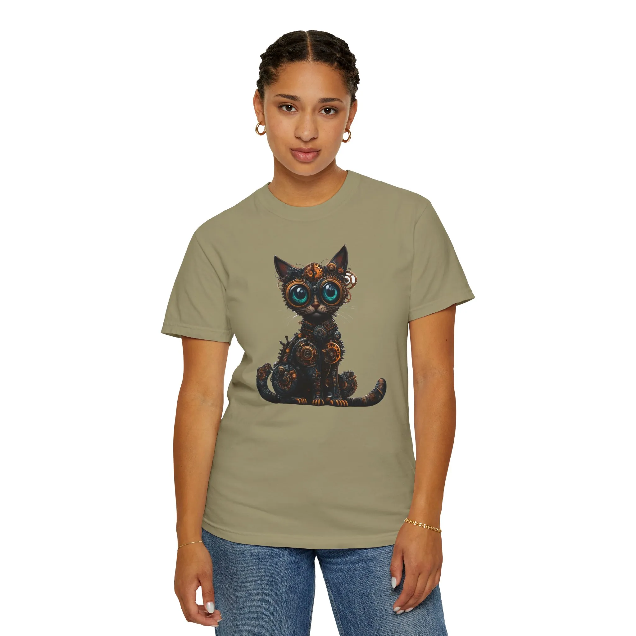 Steampunk Cat Unisex Garment-Dyed T-Shirt - Image 16