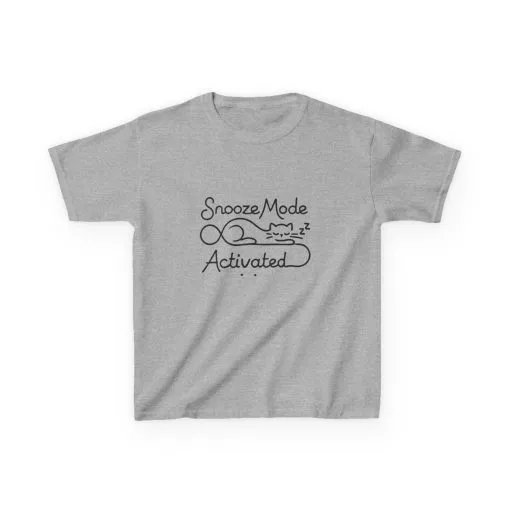 Kids 'Snooze Mode Activated' Heavy Cotton Tee - Fun Sleepy T-Shirt for Boys and Girls - Image 9