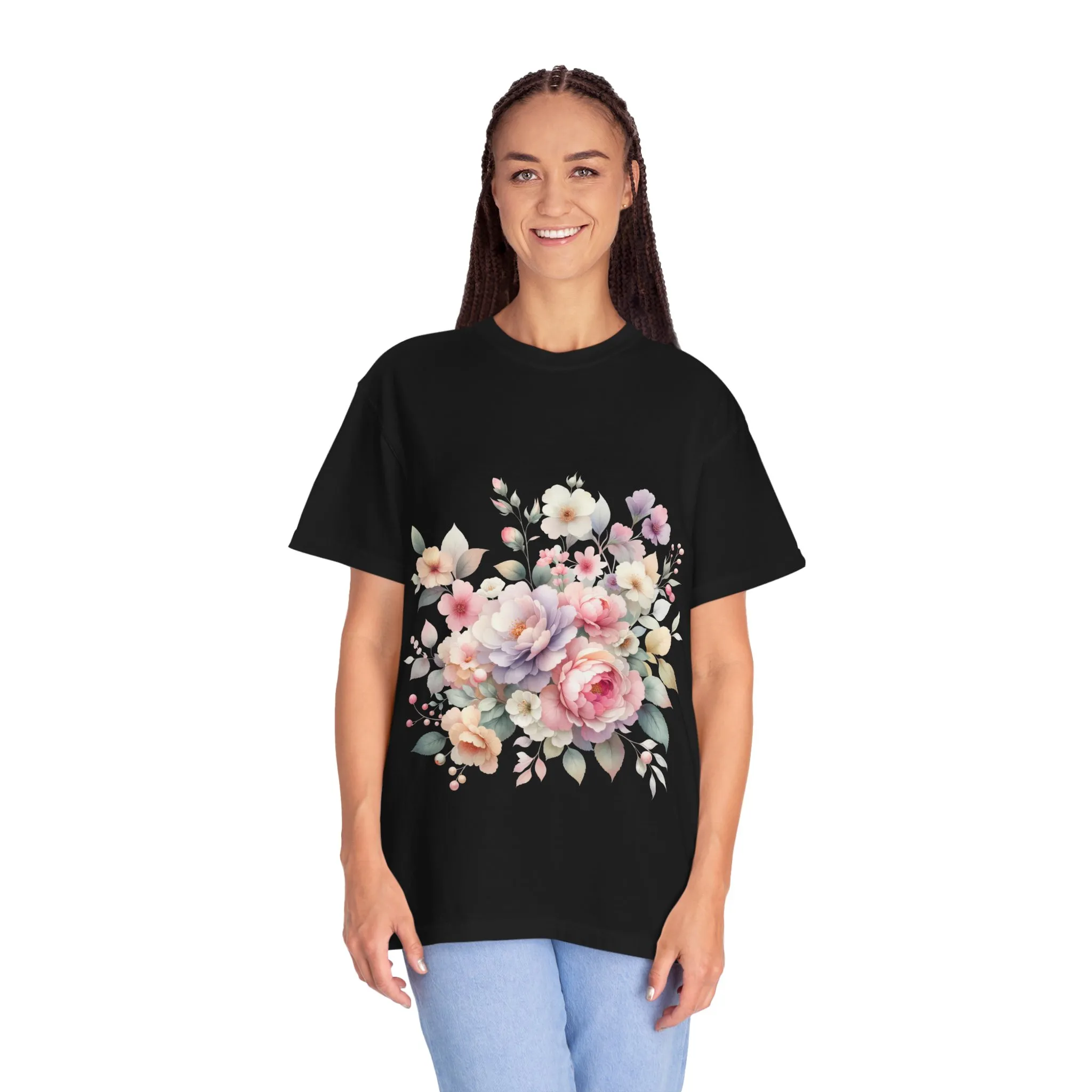 Floral Bliss Women's Garment-Dyed T-Shirt – Perfect for Spring Celebrations and Everyday Wear - Image 43