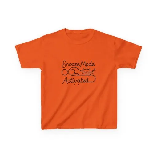 Kids 'Snooze Mode Activated' Heavy Cotton Tee - Fun Sleepy T-Shirt for Boys and Girls - Image 13