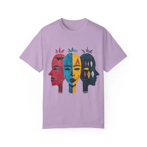Vibrant Faces Unisex Garment-Dyed T-Shirt - Artistic Expression for Everyday Wear - Image 21