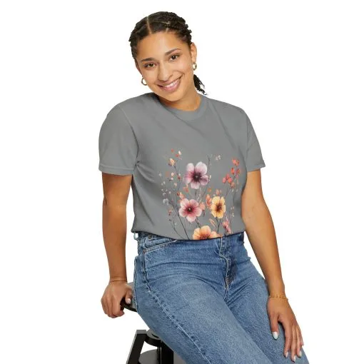 Floral Garden Unisex Garment-Dyed T-Shirt - Perfect for Spring and Casual Wear - Image 32