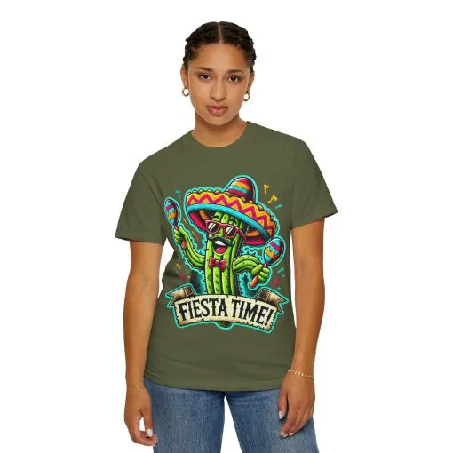 Fiesta Time Cactus T-Shirt - Unisex Garment-Dyed Tee for Celebration Lovers - Image 20