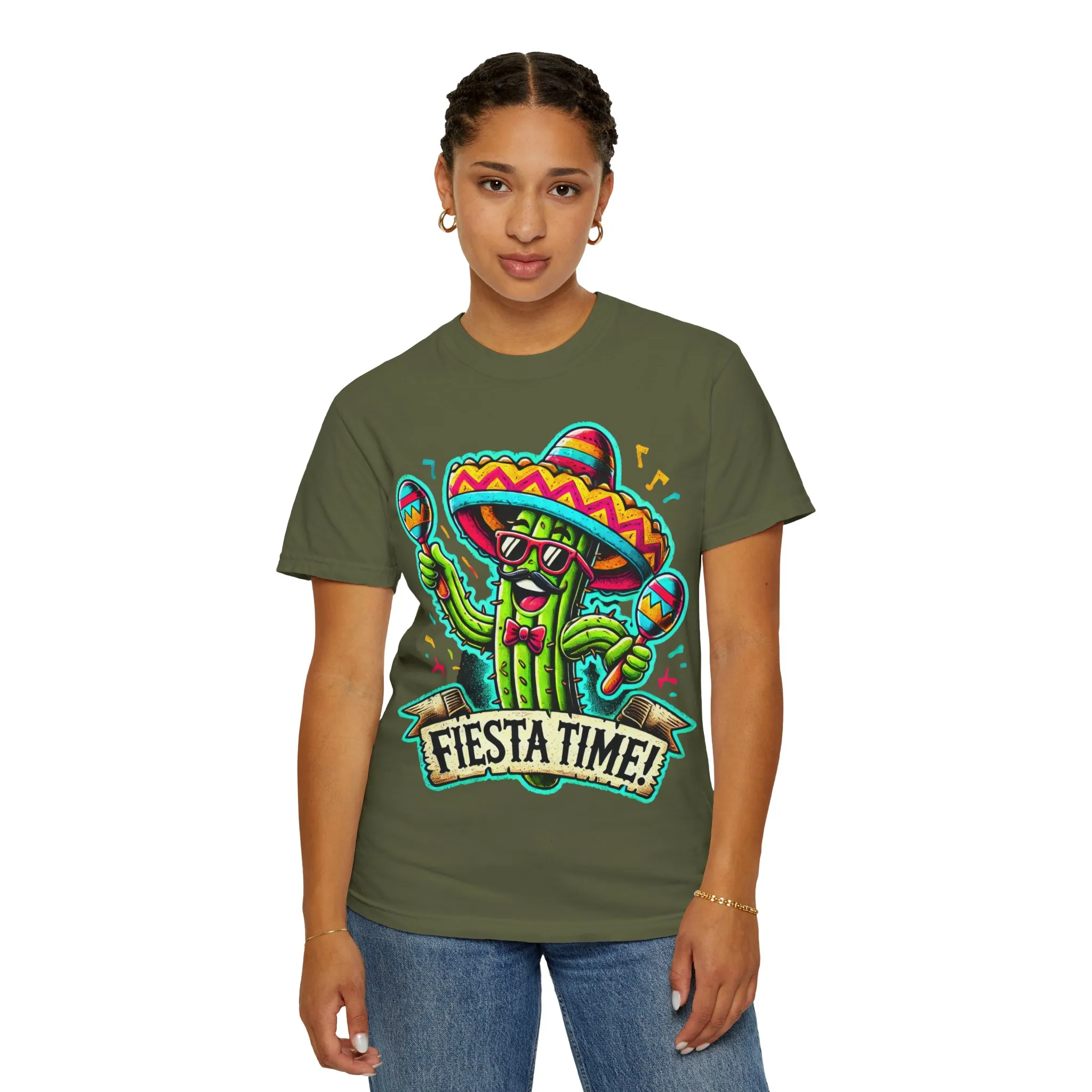 Fiesta Time Cactus T-Shirt - Unisex Garment-Dyed Tee for Celebration Lovers - Image 20
