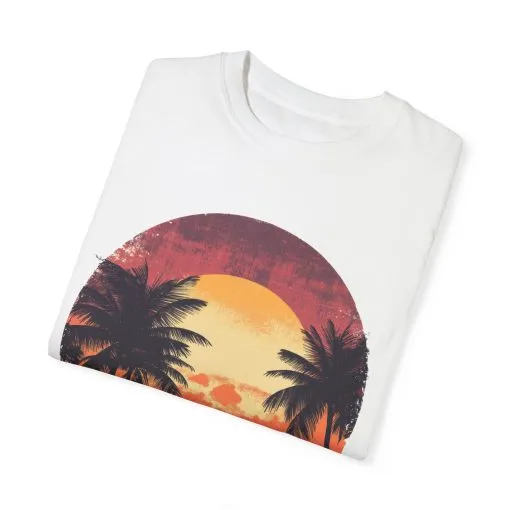 Unisex Garment-Dyed T-shirt | Sunset Beach Vibes Tee - Image 6