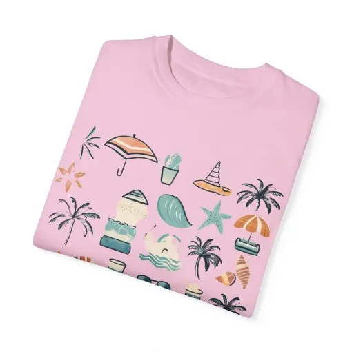 Beach Vibes Unisex Garment-Dyed T-Shirt | Summer Fun Graphic Tee - Image 3