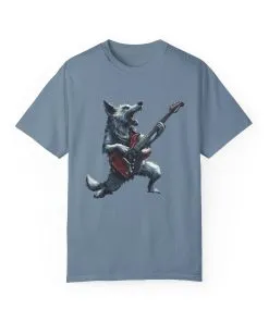 Rocking Wolf Unisex Garment-Dyed T-Shirt - Music Lover's Tee