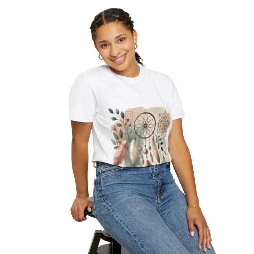 Dreamcatcher Boho T-Shirt | Unisex Garment-Dyed Tee for Spiritual Vibes - Image 8