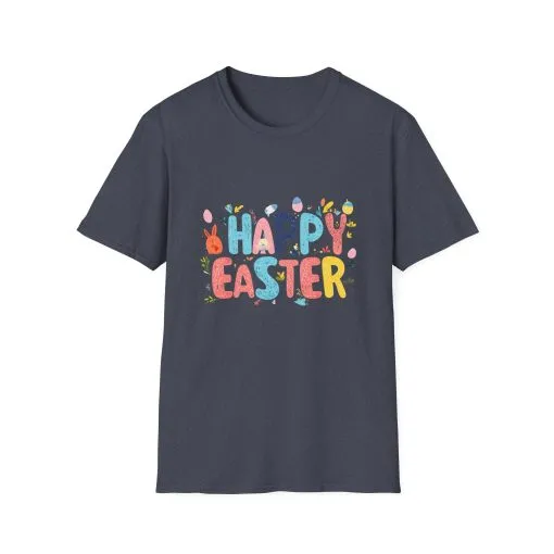 Happy Easter Unisex Softstyle T-Shirt - Vibrant Seasonal Tee for Spring Celebrations - Image 45