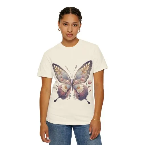Butterfly Wings Unisex Garment-Dyed T-Shirt - Nature-Inspired Design - Image 12