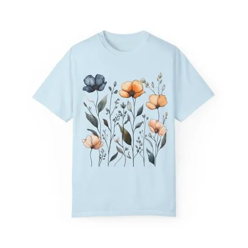 Floral Garden Unisex Garment-Dyed T-Shirt - Eco-Friendly Spring Wear - Image 25