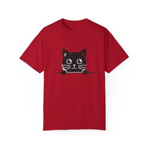 Cute Cat Design Unisex Garment-Dyed T-Shirt - Perfect for Animal Lovers - Image 30