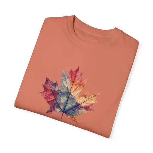 Autumn Maple Leaf Unisex Garment-Dyed T-Shirt - Image 6