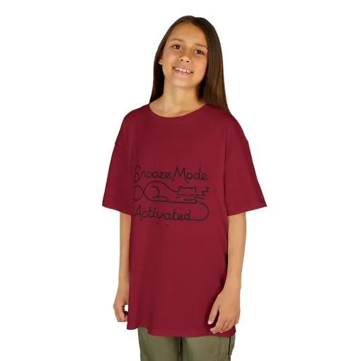 Kids 'Snooze Mode Activated' Heavy Cotton Tee - Fun Sleepy T-Shirt for Boys and Girls - Image 63
