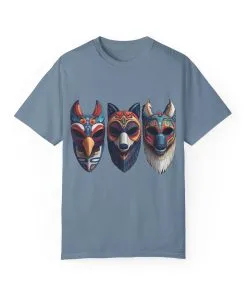 Tribal Mask Unisex Garment-Dyed T-Shirt | Artistic & Colorful Graphic Tee