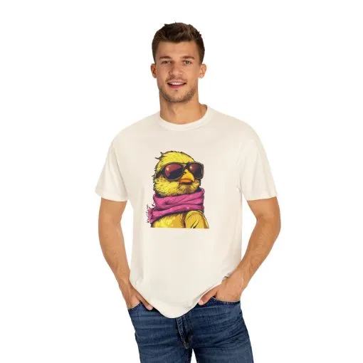 Cool Chick Unisex Garment-Dyed T-Shirt - Fun Bird Design - Image 7