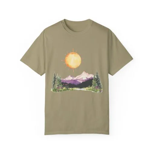 Sunrise Mountain Unisex T-shirt - Nature Lovers Tee - Image 9