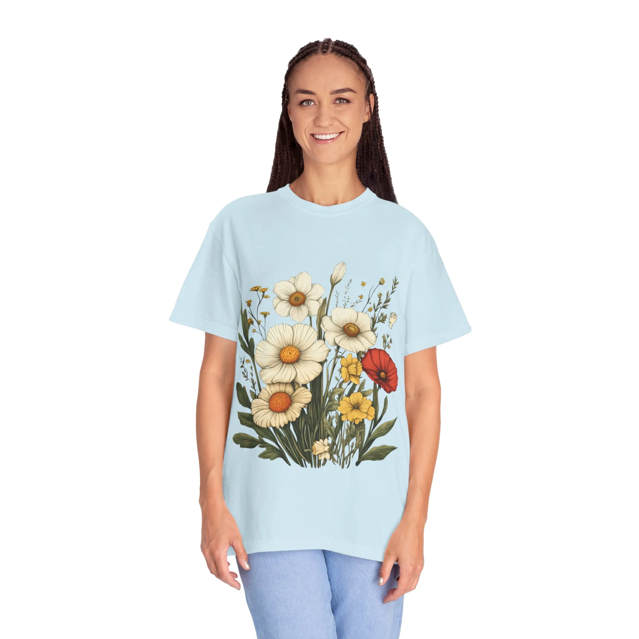 Floral Garden Unisex T-Shirt - Vintage Style Flower Design - Image 20