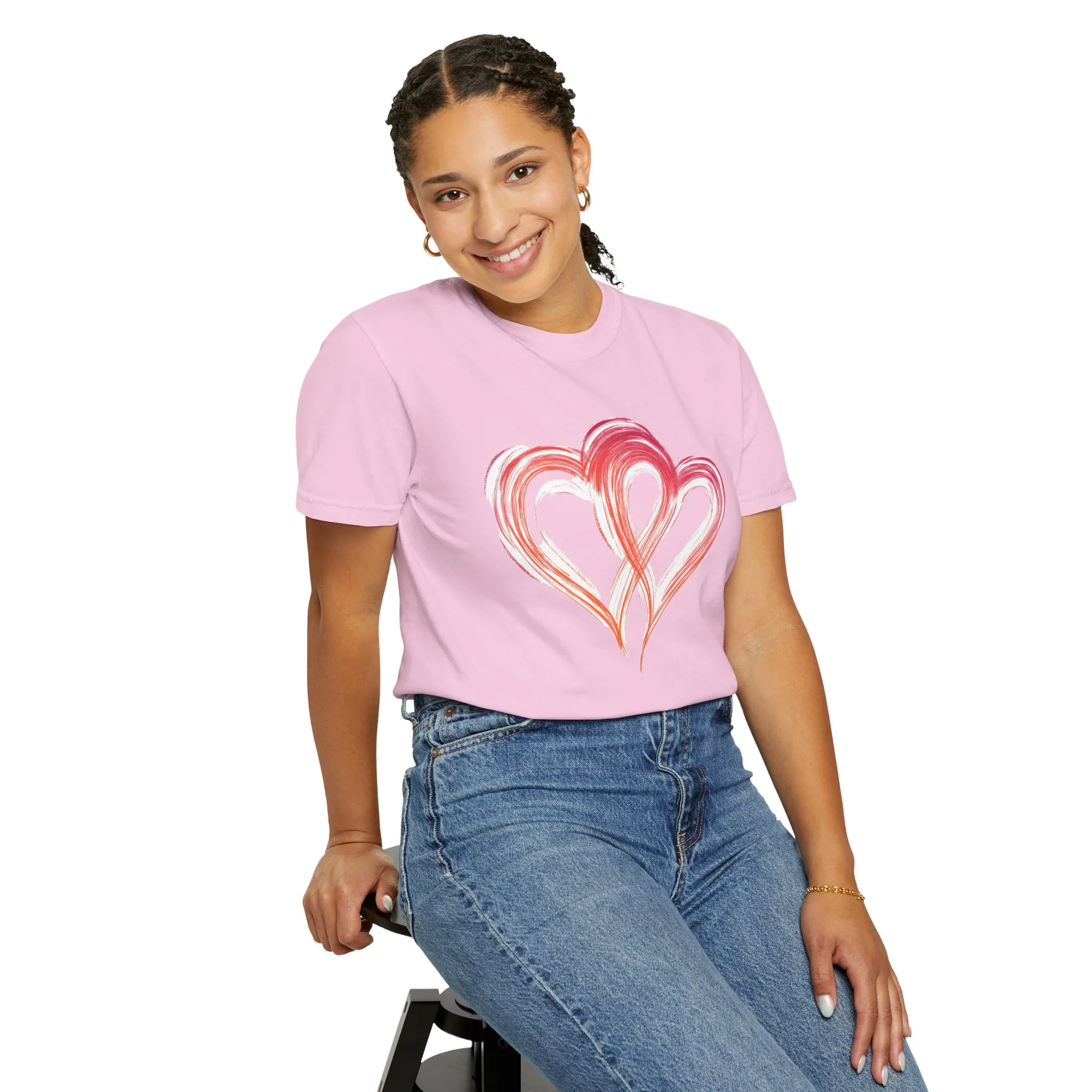 Love Hearts Unisex Garment-Dyed T-Shirt - Perfect for Valentine's Day & Casual Wear - Image 4