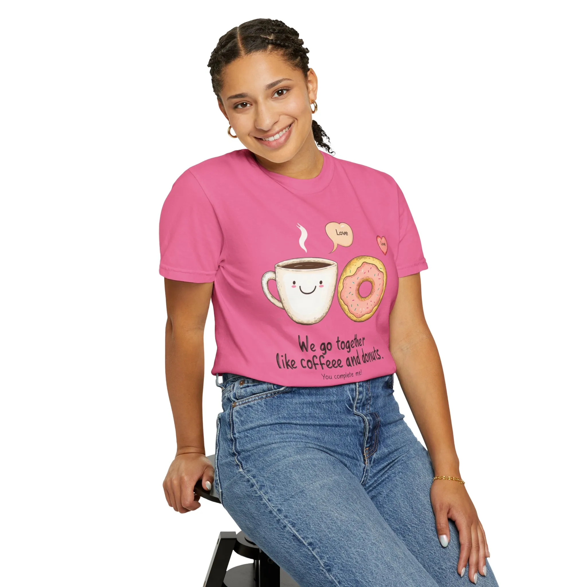 Coffee and Donuts Love Unisex T-Shirt | Cute Foodie Gift | Perfect for Valentine's Day & Everyday Wear - Image 36