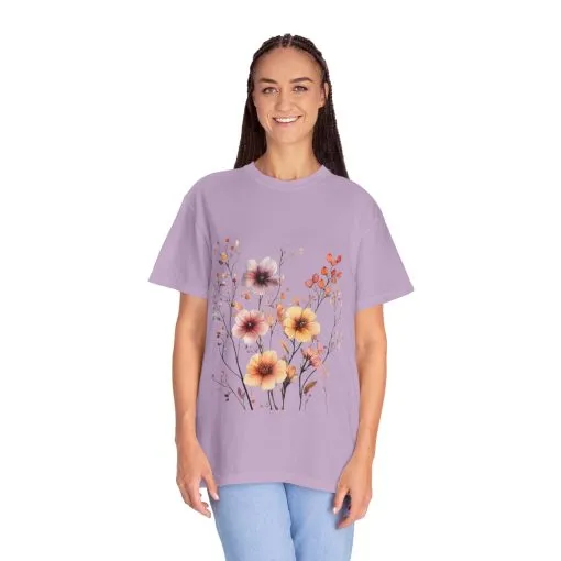 Floral Garden Unisex Garment-Dyed T-Shirt - Perfect for Spring and Casual Wear - Image 35