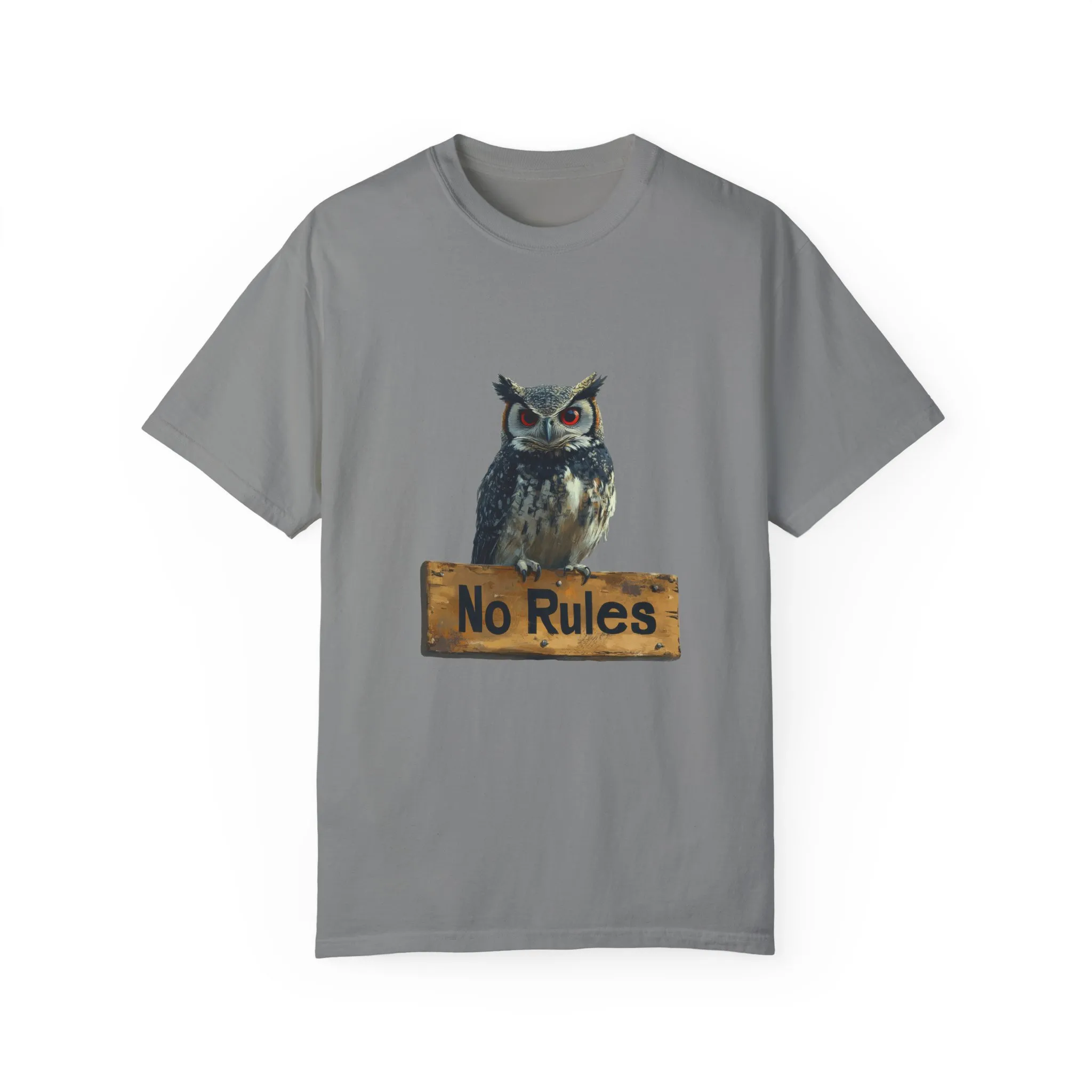 Funny Owl T-Shirt - "No Rules" Unisex Garment-Dyed Tee for Animal Lovers - Image 21