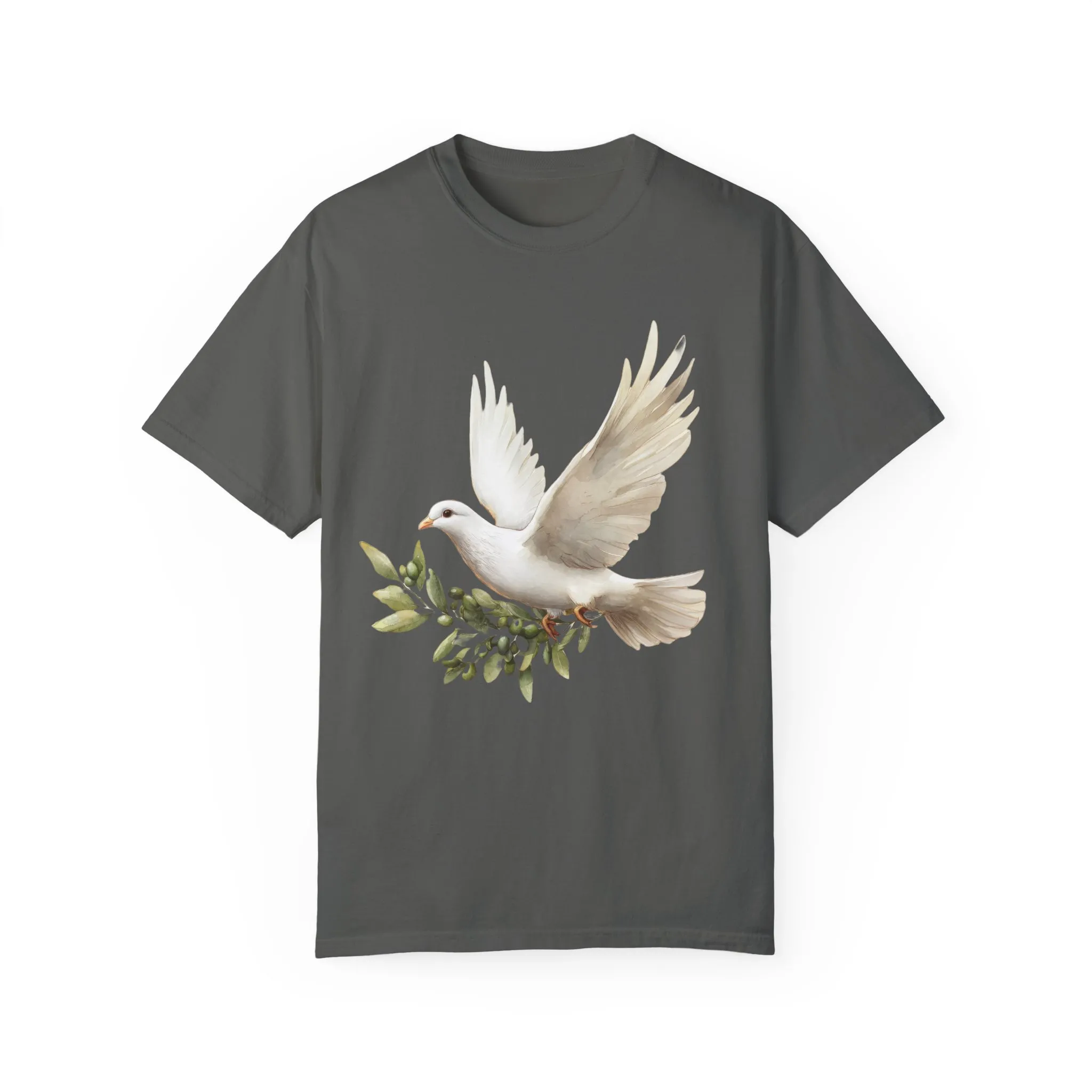 Serene Dove Unisex Garment-Dyed T-Shirt - Peaceful Nature Design - Image 13