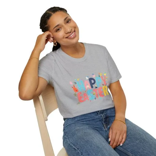 Happy Easter Unisex Softstyle T-Shirt - Vibrant Seasonal Tee for Spring Celebrations - Image 19