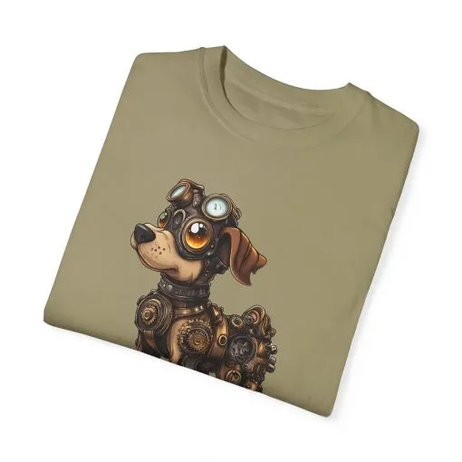 Steampunk Dog Unisex Garment-Dyed T-Shirt - Image 14