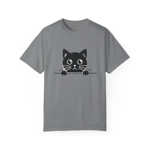 Cute Cat Design Unisex Garment-Dyed T-Shirt - Perfect for Animal Lovers - Image 10